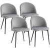 Modern Dining Chairs, Mid-Back Velvet-touch Upholstery Side Chair, Table Chair for Living Room, Dining Room, Grey, Set of 4