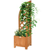 Raised Garden Bed with Trellis, Wooden Raised Planter Box with Corner Trellis, Outdoor Garden Bed for Patio & Balcony