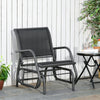 Patio Glider Outdoor Glider Chair with Breathable Mesh Seat & Backrest, Armrests and Metal Frame, Black