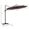 10ft Cantilever Patio Umbrella with 360° Rotation, Crank & Cross Base for Garden Deck Pool Backyard, Grey