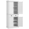 Long Standing Kitchen Cabinet w/ 2 Drawers MDF Board, White