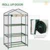 3 Tier Mini Greenhouse, Portable Outdoor Flower Stand with Shelf Clips, Indoor Greenhouse with Plastic Cover and Steel Frame, Transparent, 27