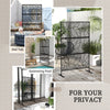 6.5FT Decorative Outdoor Divider, Metal Privacy Screen with Stand, Large Leaf Style, Black