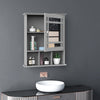 Bathroom Cabinet Wall Mount with Mirror Door 3 Shelf Organizer for Bathroom, Kitchen, Bedroom, Grey