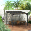 10' x 14' Hardtop Gazebo Wall-Mounted / Free Standing Outdoor Pergola with UPF 50+ & Waterproof Polycarbonate Roof
