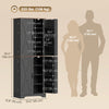 166 cm Kitchen Pantry Cabinet Adjustable Shelves Tall Storage Cabinet Door Shelves 8 Shelves Brown Black