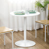 Modern Kitchen Table for 2 people, Round Dining Table with Steel Base for Living Room, Dining Room, White