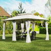 10' x 13' Double Roof Patio Gazebo, Outdoor Gazebo with Curtains, for Garden, Lawn, Backyard and Deck