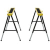 Saw Horse Twin Pack Folding Workbench Adjustable Metal Trestle Stands Yellow