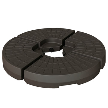 4-Piece Cantilever Offset Patio Umbrella Circular Base Stand w/Carry Handles, Water & Sand Filled
