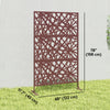Metal Outdoor Privacy Screen, Freestanding Outdoor Divider with Stand, 78