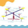 Kids Metal Seesaw Teeter Totter Children's Playground Equipment for Garden Outdoor Indoor Swing, 4 Seats