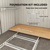 5x7 Garden Shed, Lean-to Metal Storage with Foundation, Sliding Door & 2 Vents for Garden Tools, Dark Grey