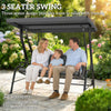 3-Person Porch Swing Chair, Patio Swing Bench with Adjustable Canopy, Removable Thicken Cushion and Weather Resistant Steel Frame for Outdoor, Garden, Poolside