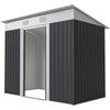 7' x 4' Outdoor Storage Shed, Metal Garden Tool Storage House Organizer with Lockable Sliding Doors and Vents for Backyard Patio Lawn