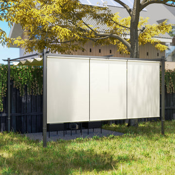10' x 12' Retractable Pergola Canopy with Roller Shade, Free Standing Patio Gazebo, UPF30+
