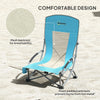 Set of 2 Folding Beach Chairs with Mesh Back, Carry Bag and Cup Holder for Outdoor Camping Lawn, 27.6