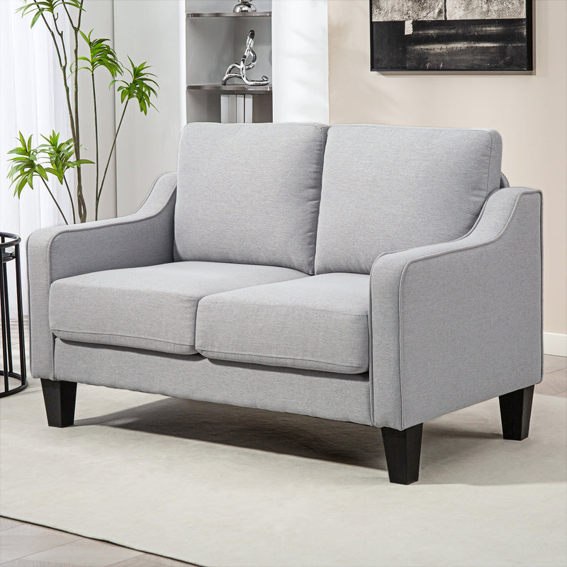 Loveseat Sofa, Modern Couch with Pocket Spring, Linen Upholstered, Thick Padded