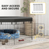8 Panels Foldable Dog Playpen with Top Cover, 24