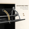 Modern Shoe Storage with 3 Flip Drawers and Adjustable Shelves, Shoe Cabinet Organizer for 12-18 Pairs of Shoes, Black