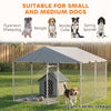 7.5' x 7.5' x 5.6' Outdoor Dog Kennel Heavy Duty Galvanized Steel Chain Link with UV-resistant Roof, Silver