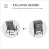 Foldable Lounge Chair, Fabric Upholstered Recliner, Outdoor Lounger with Armrest, Metal Frame for Backyard, Grey