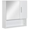 Bathroom Mirror Cabinet, Wall Mounted Medicine Cabinet with Double Doors and Adjustable Shelf, White