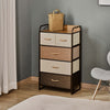 Dresser with 5 Drawers, Chest of Drawers with Metal Frame, Fabric Dresser for Living Room, Multi-Coloured