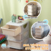 Qaba 3 Tier Kids Toy Organizer and Storage Bins with 3 Plastic Drawers, Cream White