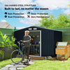 9.1'x6.4'x6.3' Garden Storage Shed w/ Foundation Kit Metal Tool Storage House w/ Double Doors, Dark Grey