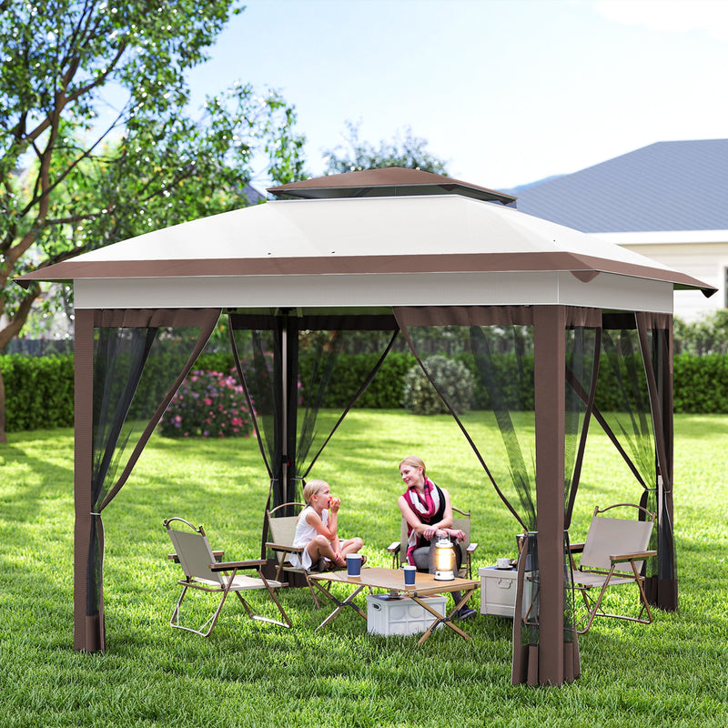 12' x 12' Pop Up Canopy Sun Shade Instant Tent Folding with Mesh Sidewalls