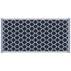 Reversible Outdoor RV Rug, 9' x 18' Patio Floor Mat, Plastic Straw Rug, Dark Blue and White