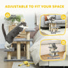 Cat Stairs with 2 Sisal Scratching Post for High Bed Couch, Adjustable 3-Tier Pet Stairs, White &