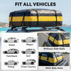 Rooftop Cargo Carrier, 15 Cubic Feet Waterproof Soft-Shell Car Roof Storage Bag with Door Hooks, Anti-Slip Mat