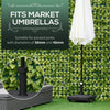 HDPE Square Parasol Base, Portable Umbrella Stand Weights for Cantilever Banana Parasol with Wheels, 35lbs with Water or 40lbs with Sand, for Φ0.75