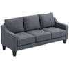 3 Seater Sofa, Modern Couch with Pocket Spring, Linen Upholstered, Thick Padded