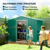 8' x 6' Outdoor Storage Shed, Metal Garden Tool Storage House with Lockable Sliding Doors and Vents for Backyard Patio Lawn, Green