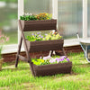 3 Tier Elevated Planter Box, Vertical Wooden Raised Garden Bed for Flowers, Vegetables, 26