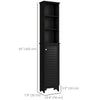 Tall Bathroom Storage Cabinet, Freestanding Linen Tower with 3-Tier Open Adjustable Shelf, White