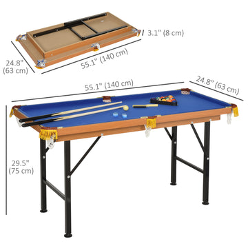 Table de billard portative Soozier Mini 55 pouces avec queues, boules, craie, triangle, vert