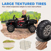 12V Ride on Car with Electric Bucket, Two-Seater, Shovel, Remote Control, Spring Suspension, Horn, Music, Black