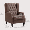 Faux Leather Accent Chair with Thick Padding for Living Room, Bedroom, Home Office