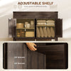 Side Cabinet, Farmhouse Kitchen Storage Cabinet w/ 2 Drawers and Shelves for Living Room, Entryway, Espresso
