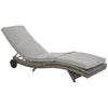 Outdoor Adjustable Wicker Chaise Lounge Chair with Cushion & Wheels for Patio, Deck, Poolside