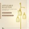 Industrial Floor Lamp with 3 Hanging Wire Lampshades, Dimmable Standing Lamp for Living Room, Gold