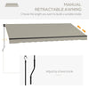 13' x 10' Retractable Awning, 280gsm UV Resistant Sunshade Shelter, for Deck, Balcony, Yard