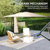 Patio Offset Umbrella UPF 50+ UV Protection, Crank Parasol with Base, Cover & Wind Securing, Khaki