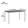 Outdoor Dining Table for 4-6 with Easy Maintenance Slatted Top, Rust-Resistant Aluminium Frame, Black