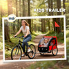 2-Seat Child Bike Trailer for Kids with a Strong Steel Frame, 5-Point Safety Harnesses, & Comfortable Seat, Red