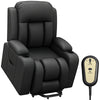 Electric Power Lift Chair, PU Leather Recliner Sofa with Footrest, Remote Control and Cup Holders, Grey